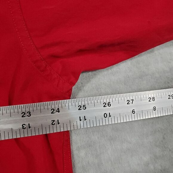 Chaps Ralph Lauren Shirt Mens Large Red Cotton Workwear Collared Button Down - Picture 3 of 7